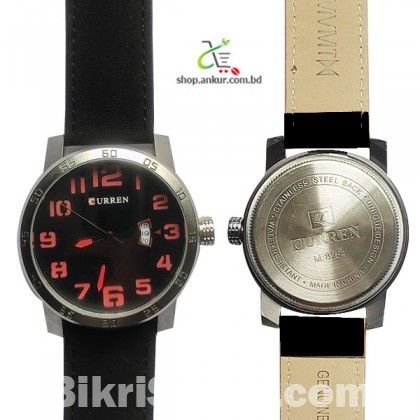 Curren 8254 Black Dialer With Black Belt Watch